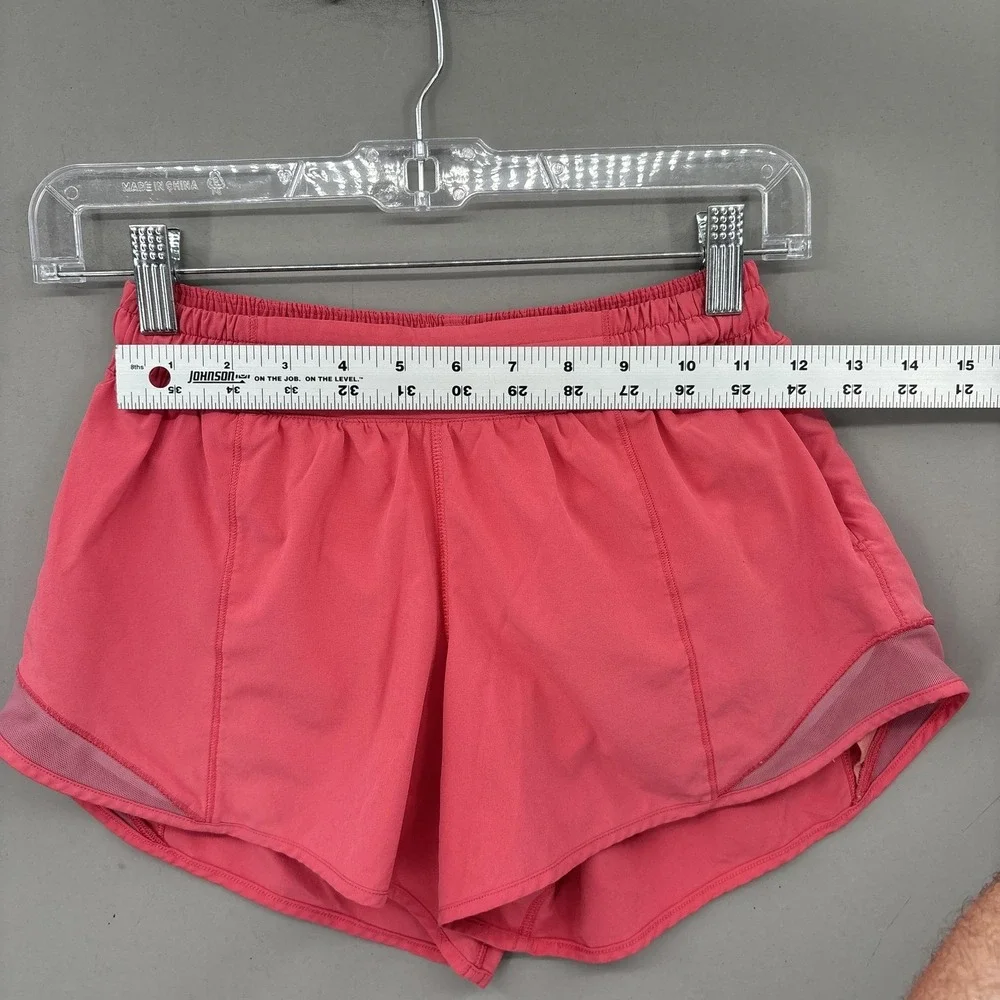 Lululemon Shorts Womens 4 Pink Lined Mesh Running Athletic Hotty Hot Low Rise